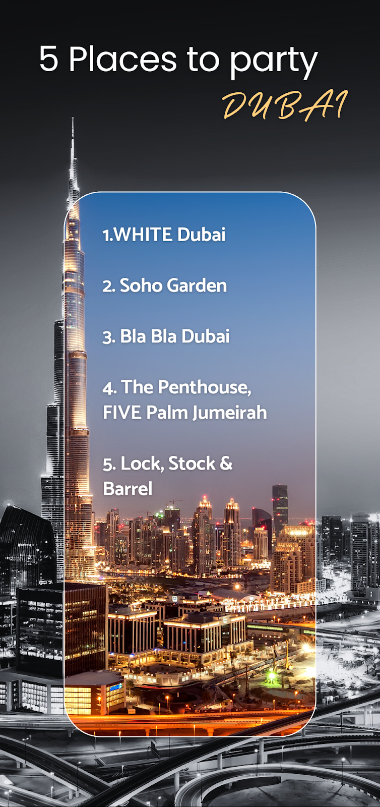 top 5 places where to party in Dubai