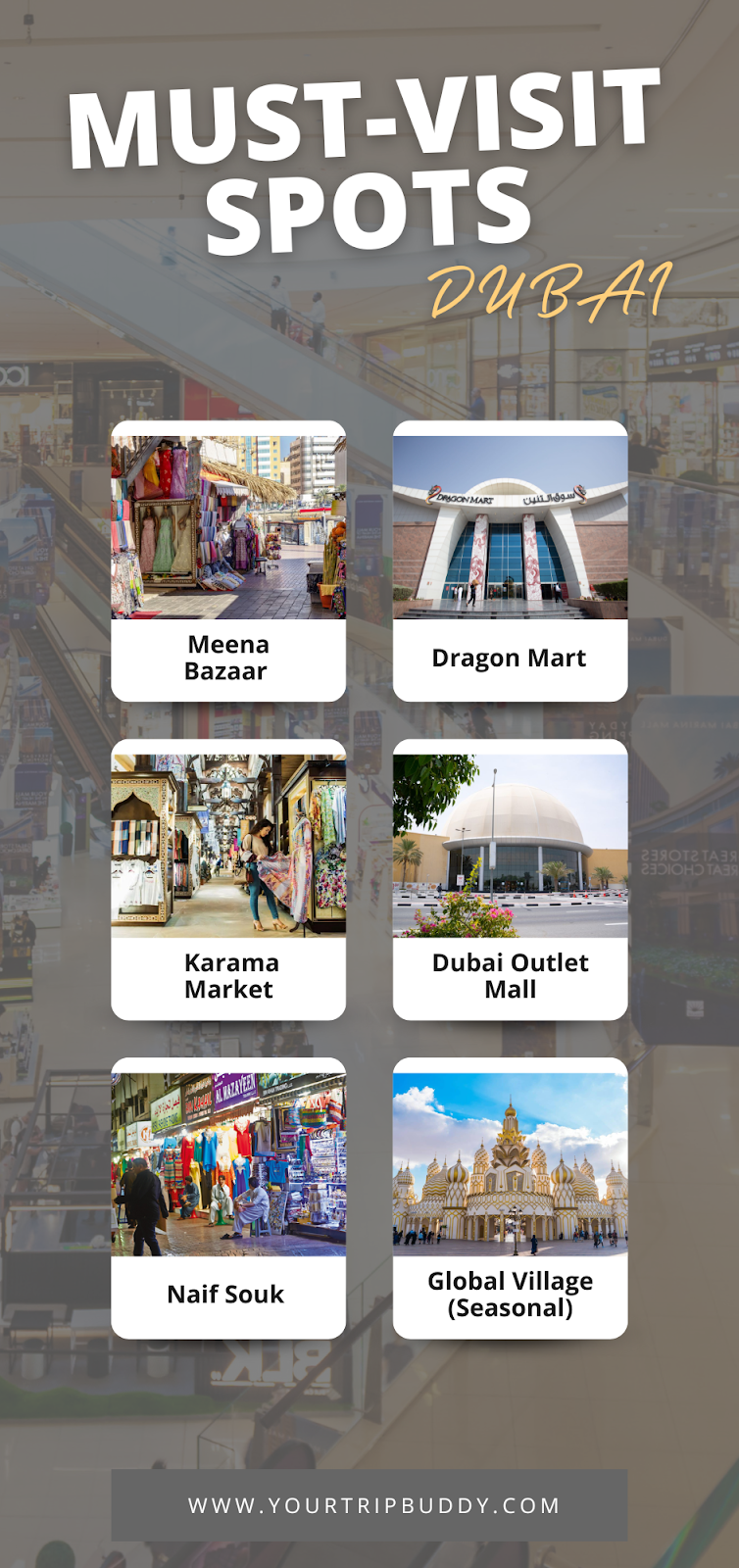 dubai shopping must-visit spots list