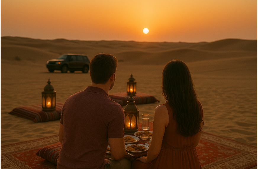 Dubai couple activities in desert.